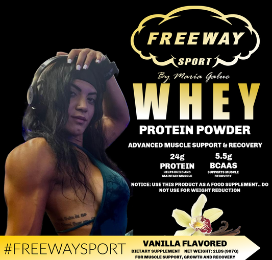 Freeway Sport Vanilla Protein Powder - 24g Protein, 100% Protein + Vitamins and Minerals - Supports Muscle Energy, Recovery and Growth