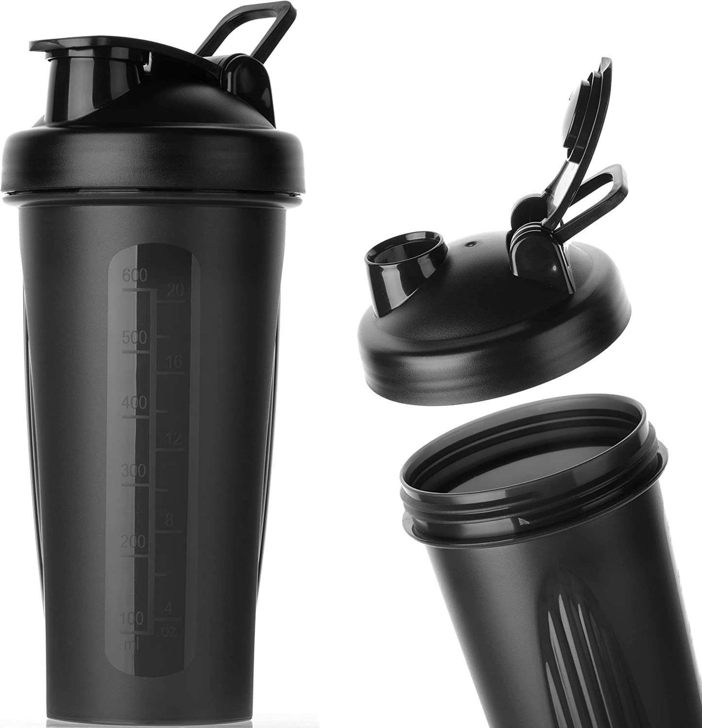 Freeway Sport 600ml BPAfree plastic fitness workout protein shakes blend shaker bottle with mixer ball